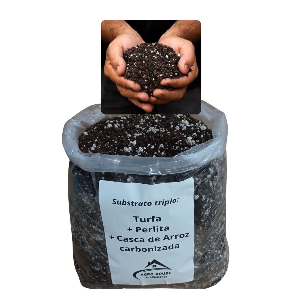 20 Litros Turfa de Sphagnum e Perlita + Casca de Arroz carbonizada Substrato Para Plantas
