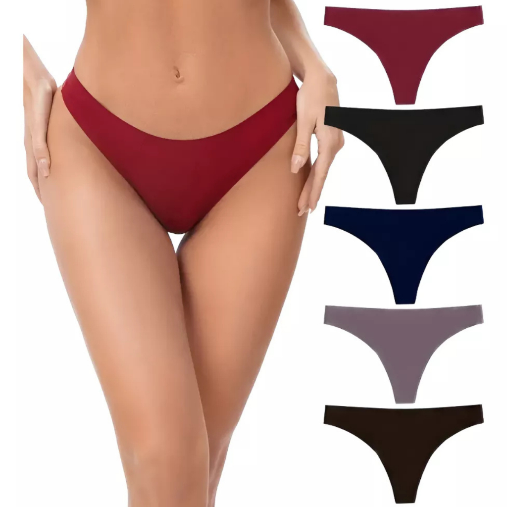 Kit com 5 Calcinhas fio dental tanga fio duplo Em Tecido Leve Premium de microfibra calsinha em Oferta na Shopee