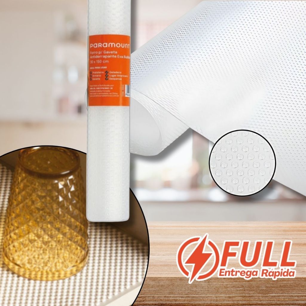 Forro Gaveta Antiderrapante Forração 150x30 Branco Paramount