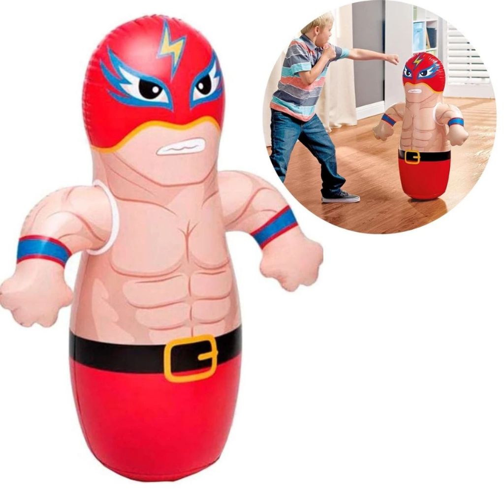 Boneco Inflavel Teimoso Combate João Bobo Boxeador Mascarado Crianças Dinossauro Infantil em Oferta na Shopee