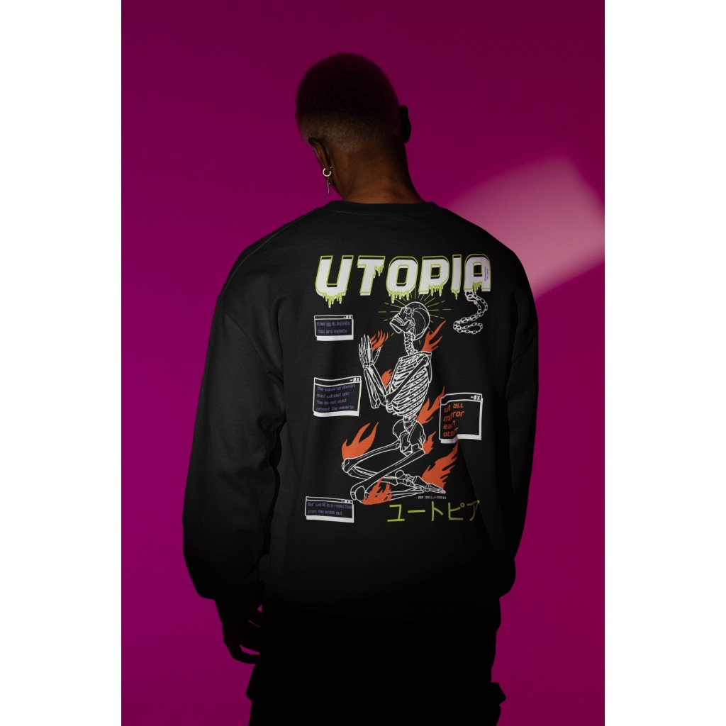 Moletom Careca Unissex ´´Utopia´´ Blusa de Frio- Feminina Masculina- oversized stretwear