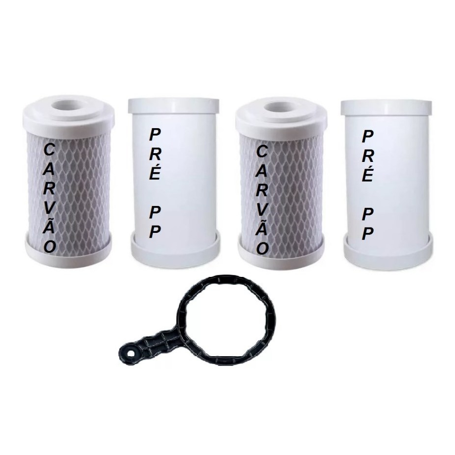 Pares Refil Filtro Purificador Água Mpf Para Hoken Smart + Chave 02 Pares e 01 Par