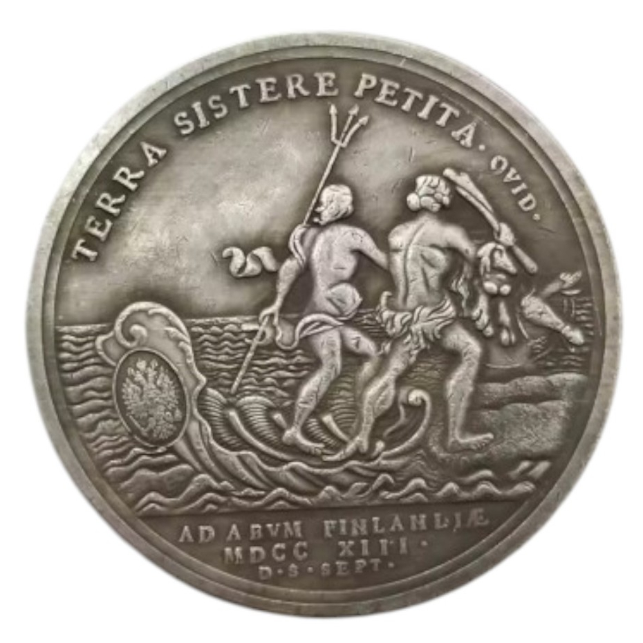 Moeda Medalha do Império Russo comemorativa do desembarque das tropas russas em Abo 1713