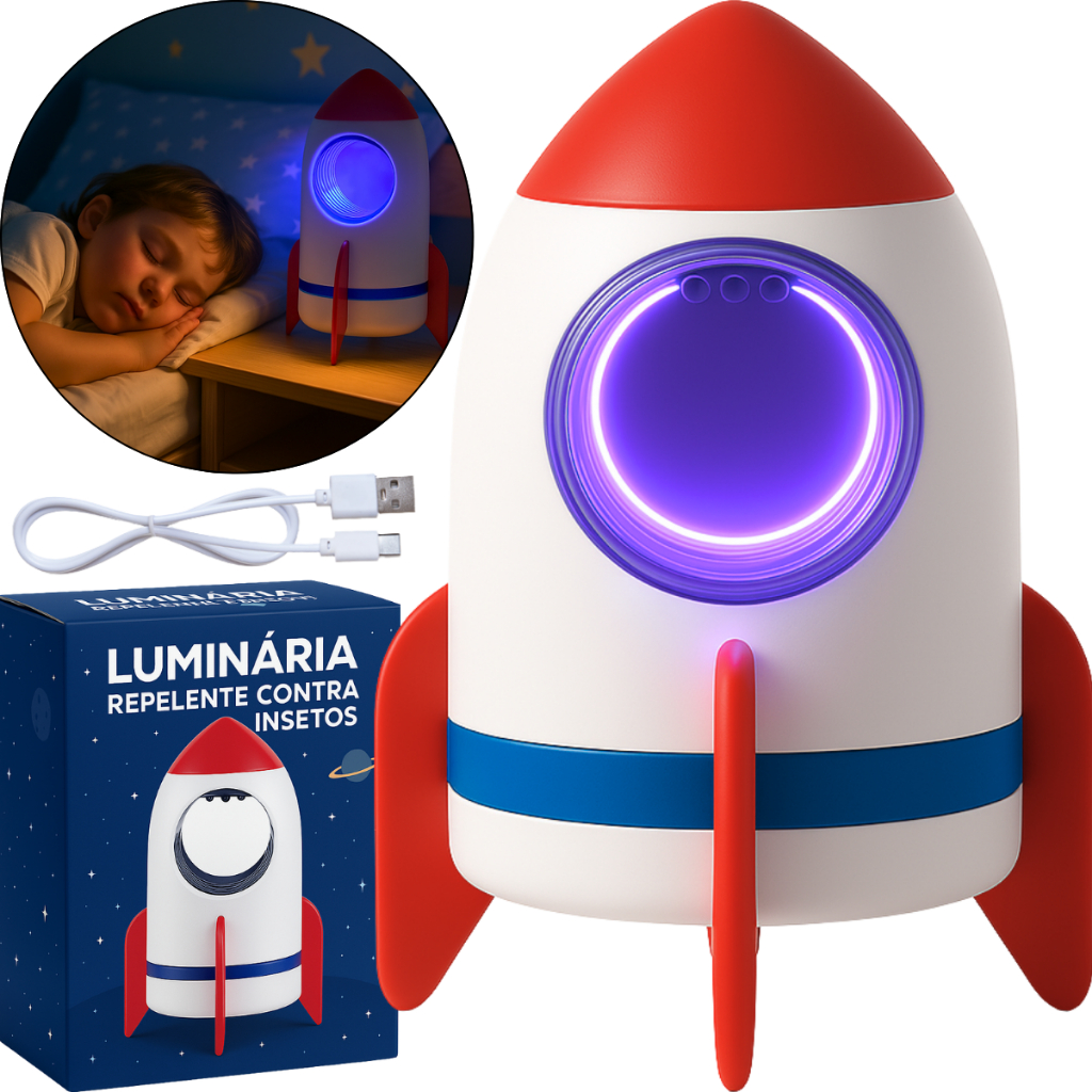 Luminária Infantil Antimosquito Abajur Repelente Silencioso Sem Odor Quarto Cabeceira Bivo...