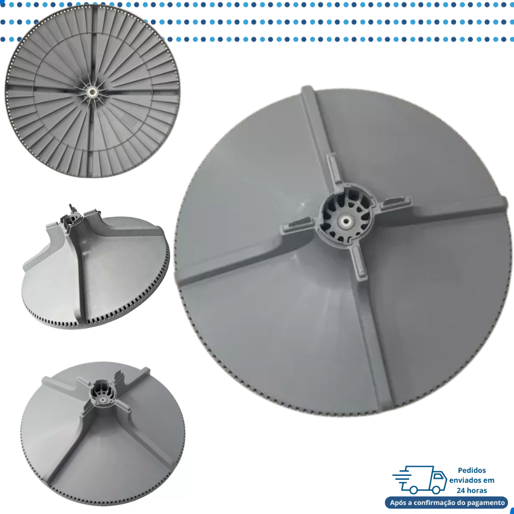 Agitador Inferior Cinza lavadora Electrolux modelos Lpe16 Lec17 Lev17 Leh17 A06897302