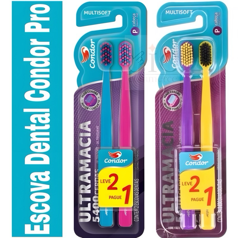 Kit Escova Dental Ultramacia Multisoft e Colgate Pro Cerdas Sintéticas Promoção Leve 2 Pague 1 em Oferta na Shopee