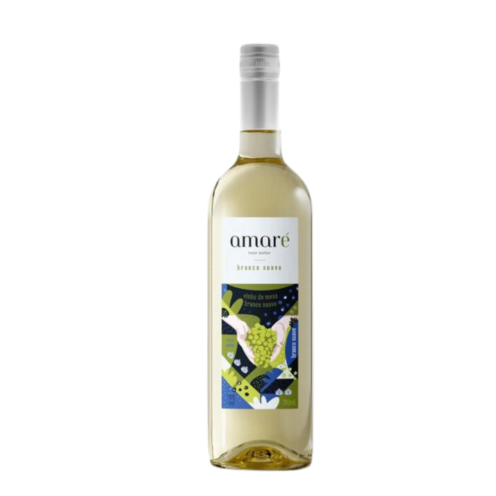 Vinho Amaré Branco de Mesa Suave 750ml - Uvas Niágara, Lorena e Couderc