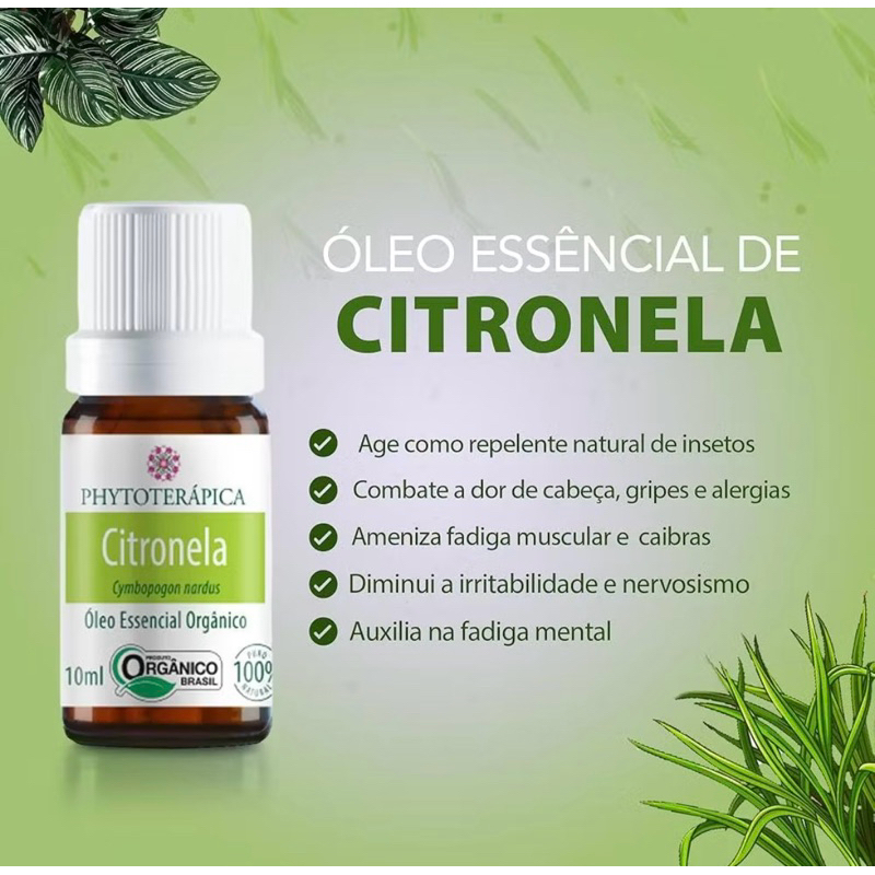 Oleo Essencial de Citronela Cymbopagon Nordus 10ml Phytoterapica em Oferta na Shopee