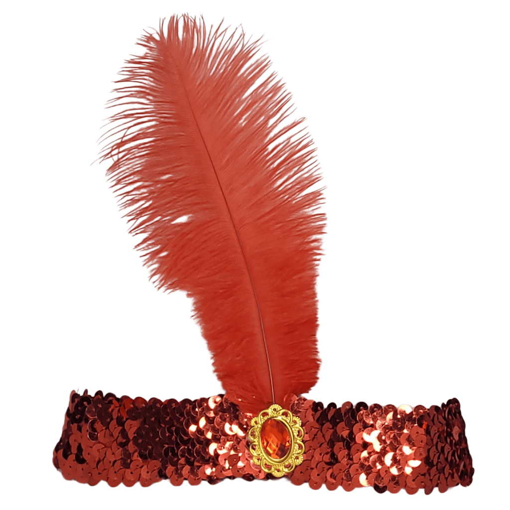Faixa Melindrosa Tiara Cabaré Fantasia Vermelho
