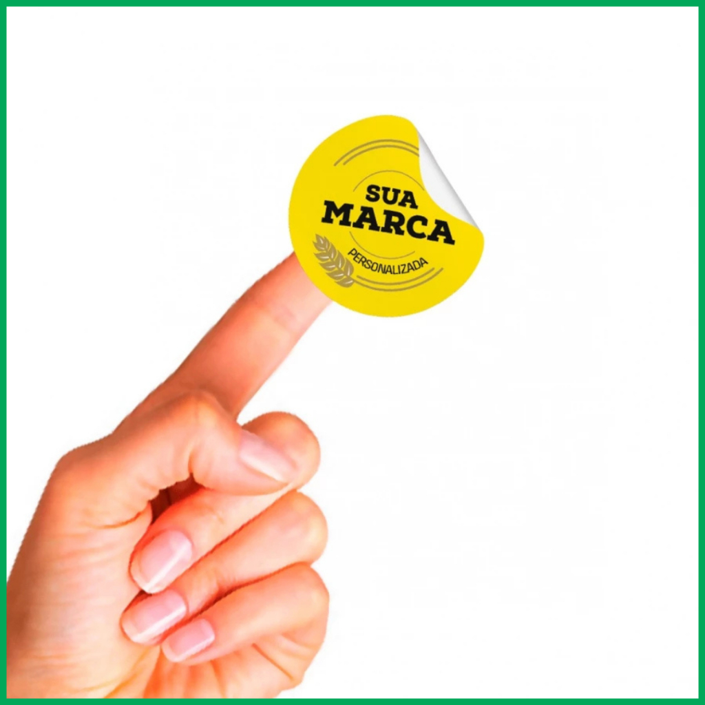 100 Etiquetas Adesivas Com Recorte Personalizado 3x3, 4x4, 5x5cm ou 6x6cm em Oferta na Shopee