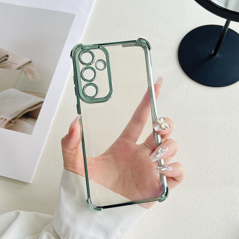 Capinha Samsung Transparente Anti-Impacto Borda Colorida A07/A17/A06/A16/A26/A36/A56/M15/M35/M55/M56 em Oferta na Shopee