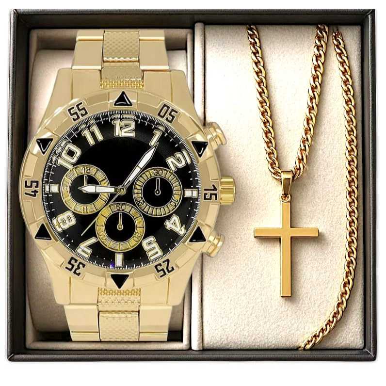 Aço Relógio Masculino Prata de Pulso Analogico Dourado Relógio Masculino Pallyjane Relógio Masculino