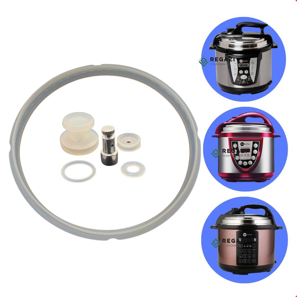 Kit Borracha Vedação Pino Para Panela Pressão Compatível Fun Kitchen 5, 6 Litros