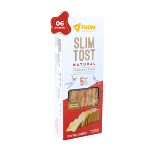 Kit 6 unid Torrada Slim Tost Natural Vegano FHOM em Oferta na Shopee