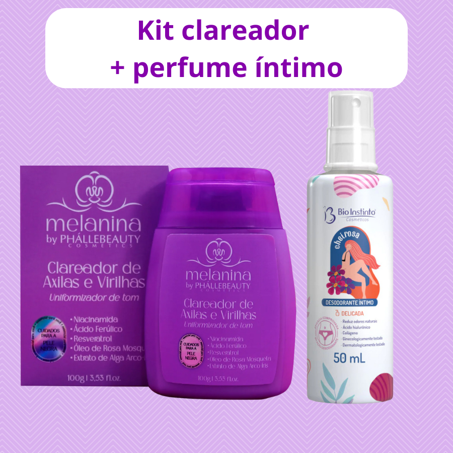 Kit Clareador de Axilas e Virilhas + Perfume Intimo