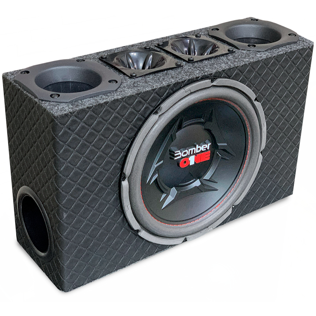 Caixa Som Automotivo Trio Slim Rms Driver Subwoofer Bomber