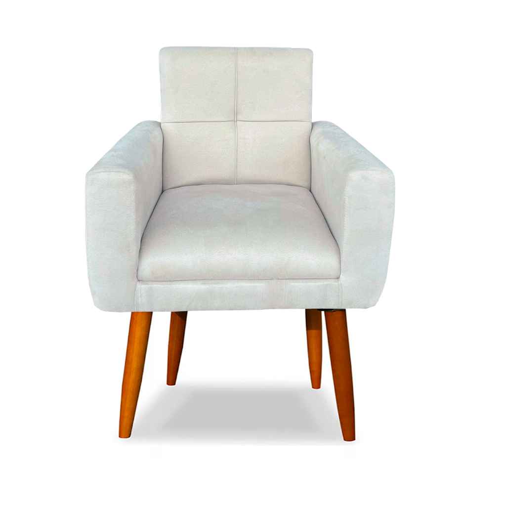 Cadeira Poltrona Estofada Decorativa Sala de Jantar Quarto Penteadeira Quarto Várias Cores Reforçada