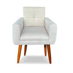 Cadeira Poltrona Estofada Decorativa Sala de Jantar Quarto Penteadeira Quarto Várias Cores Reforçada