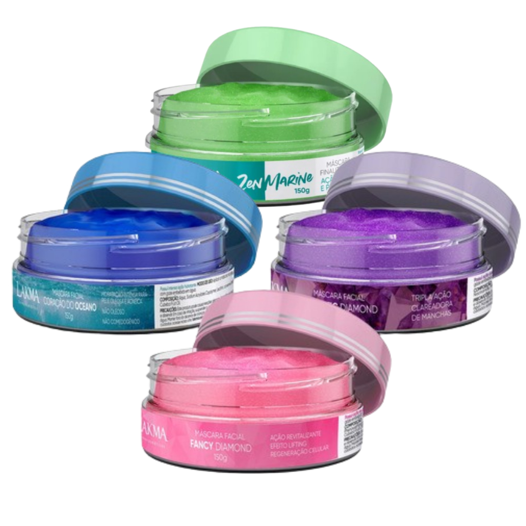 Kit Máscaras Faciais Jóias Raras E Máscara Detox Zen Marine Lakma 150g