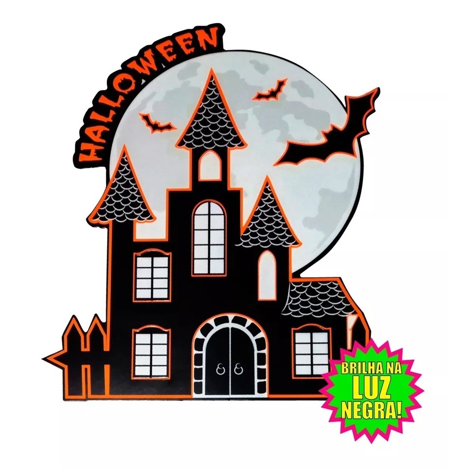 Painel De Mesa Castelo Halloween - Kit 6 Unidades