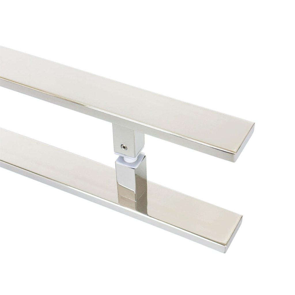 Puxador Inox Porta Pivotante Duplo 1 Metro Modelo Flat