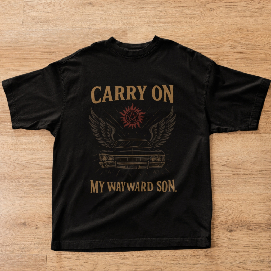 Camiseta Série de Terror Supernatural Sobrenatural Sam e Dean Winchester Música Carry On May Wayward Son