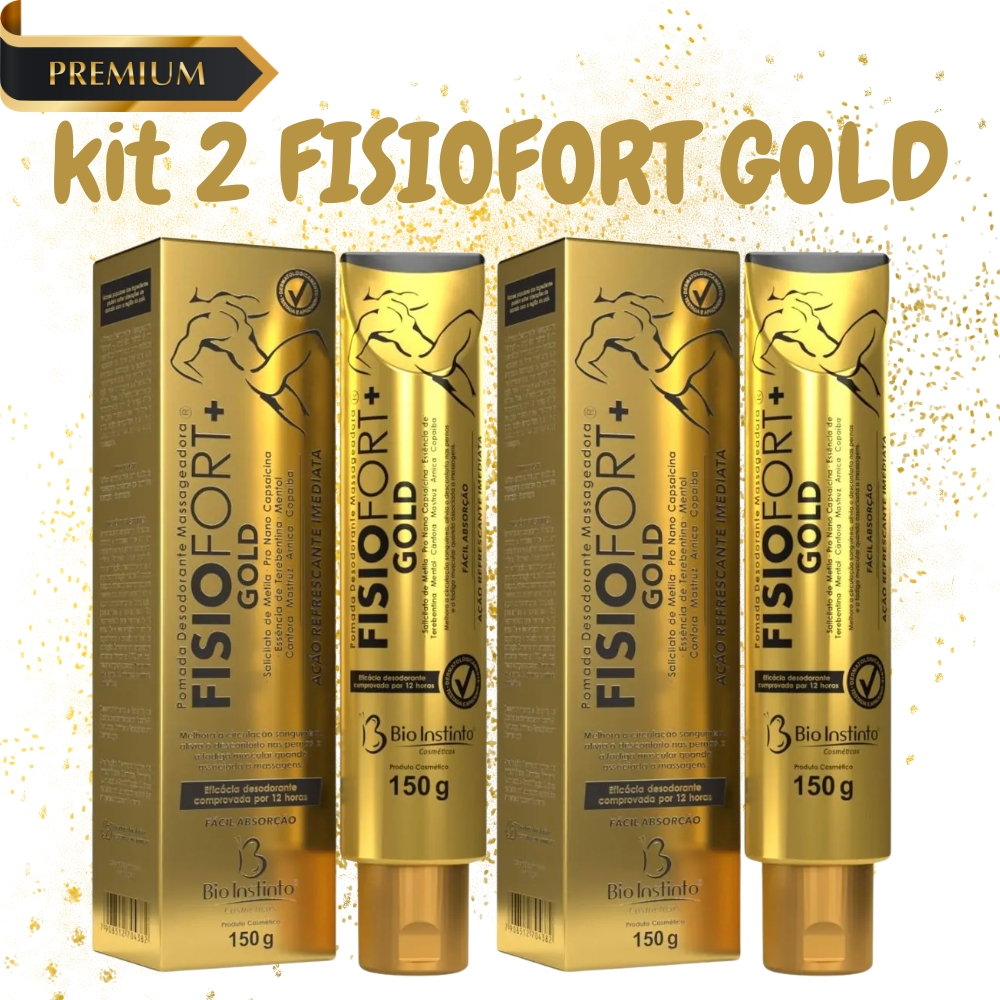 Kit 2x Pomada Fisiofort Gold 150g – Anti-inflamatória, Ideal para Dores Musculares e Relaxamento