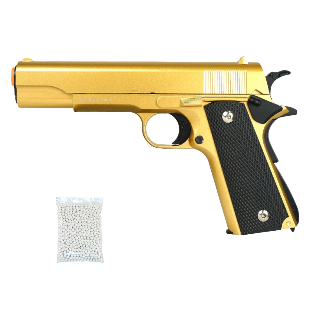 Pistola de Airsoft Spring VG 1911-V14 Gold 6mm – Rossi + Esferas em Oferta na Shopee