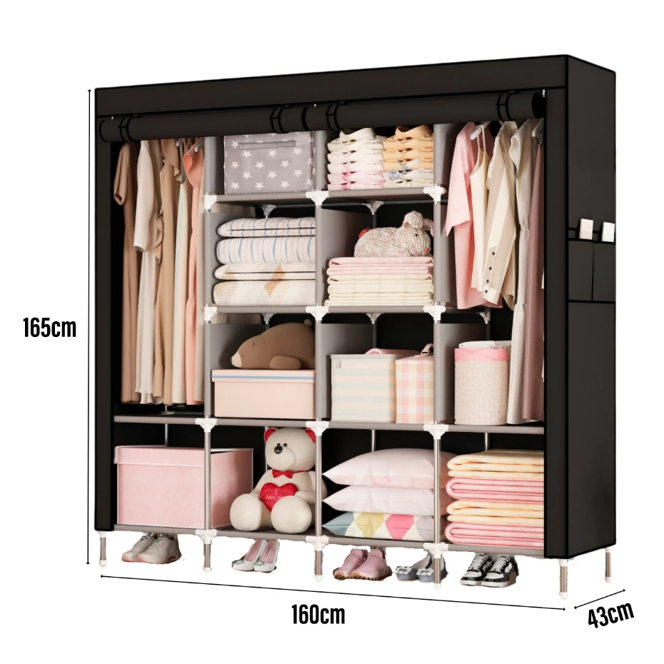 Guarda Roupa Closet Extra Grande Dobrável Organizador de Roupas Sapateira
