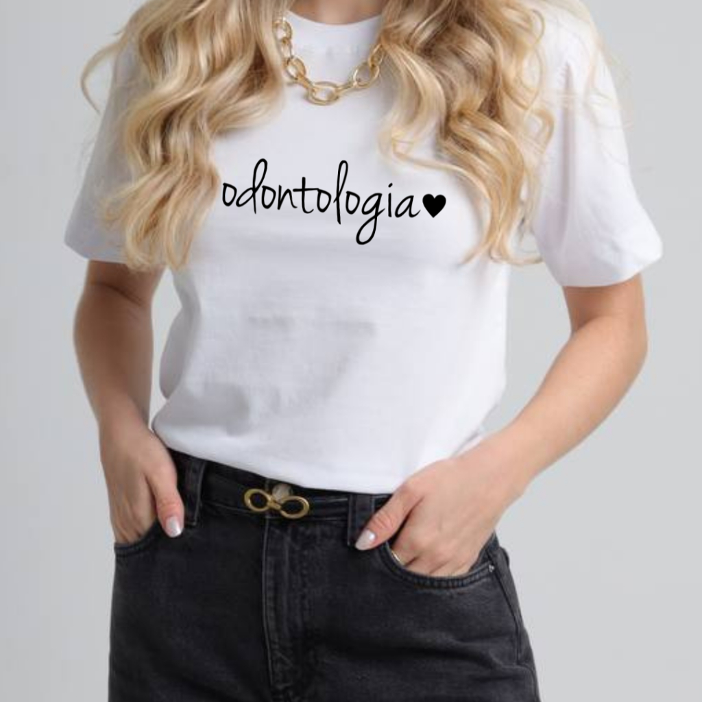 Blusa Feminina Camiseta Minimalista ODONTOLOGIA em Oferta na Shopee