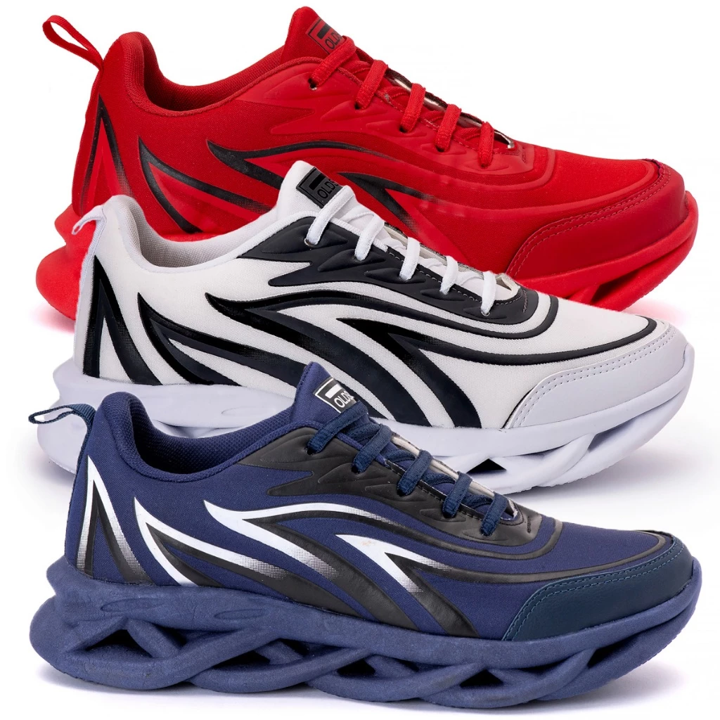 kit 3 Tênis Masculino Oldsen original caminhada esportivo confortável corrida barato promoção varias cores — imagem 1