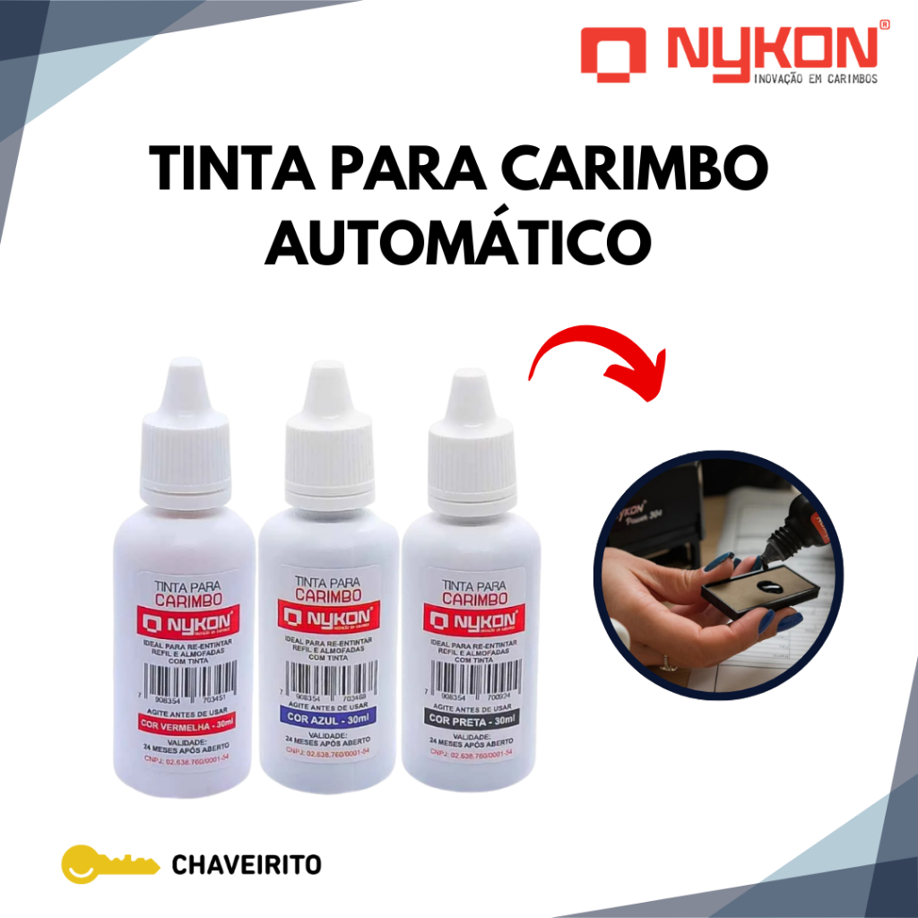 Tinta Para Carimbo Automático 30ml - Nykon