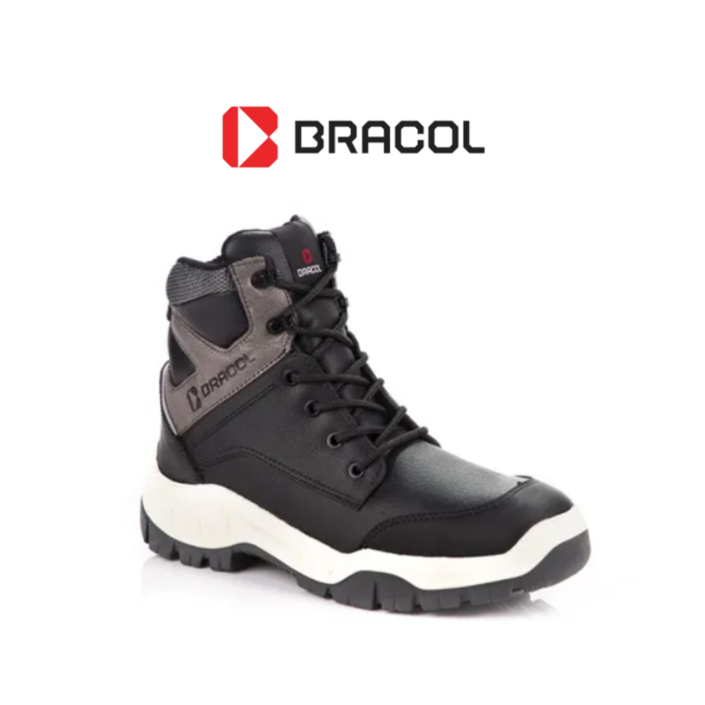 Bota de Segurança de Amarrar Bracol Horizon Maag Preta Couro e Bico de Pvc CA 40872