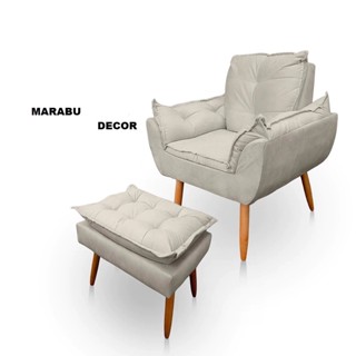 Poltrona Decorativa-Poltrona Para Amamentação-Poltrona com Puff-Poltrona Para Sala De Esta...