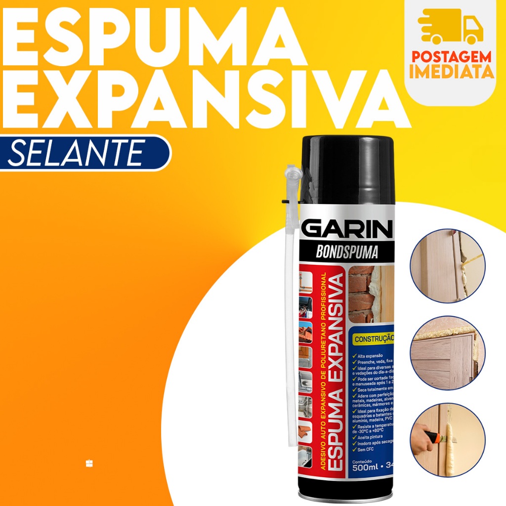 Kit Espuma Expansiva 500ml Garin Bondspuma