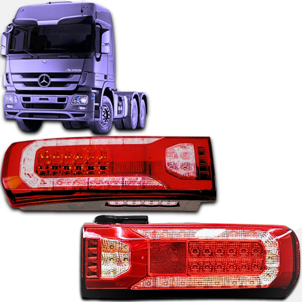 Par Lanternas Traseira Caminhao Led Mb New Actros Direita E Esquerda mercedes
