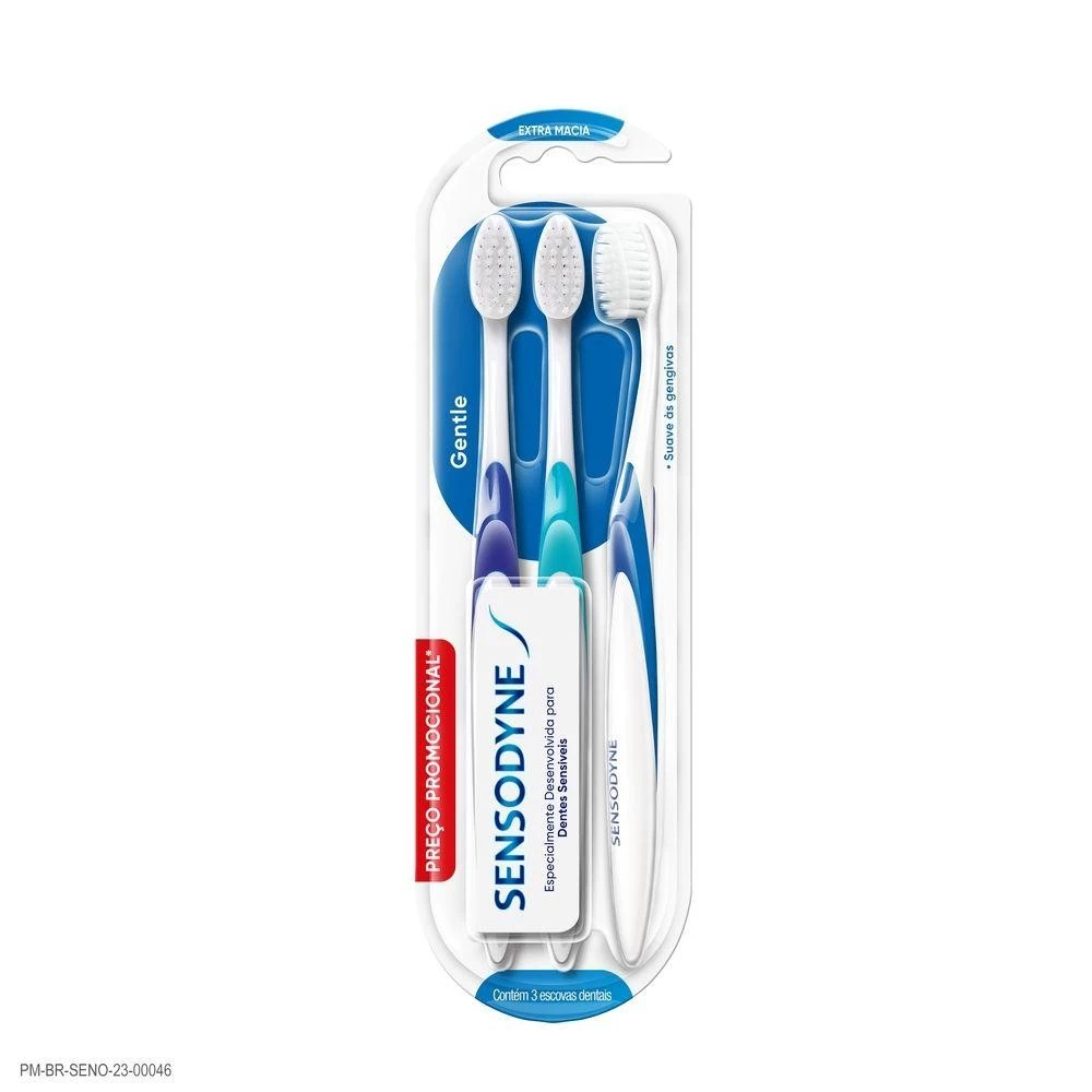 Escova Dental Sensodyne Gentle Extra Macia 3 Unidades em Oferta na Shopee