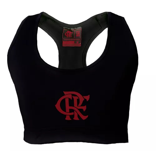 TOP FLAMENGO FEMININO ALÇA LARGA CRF (PRETO)