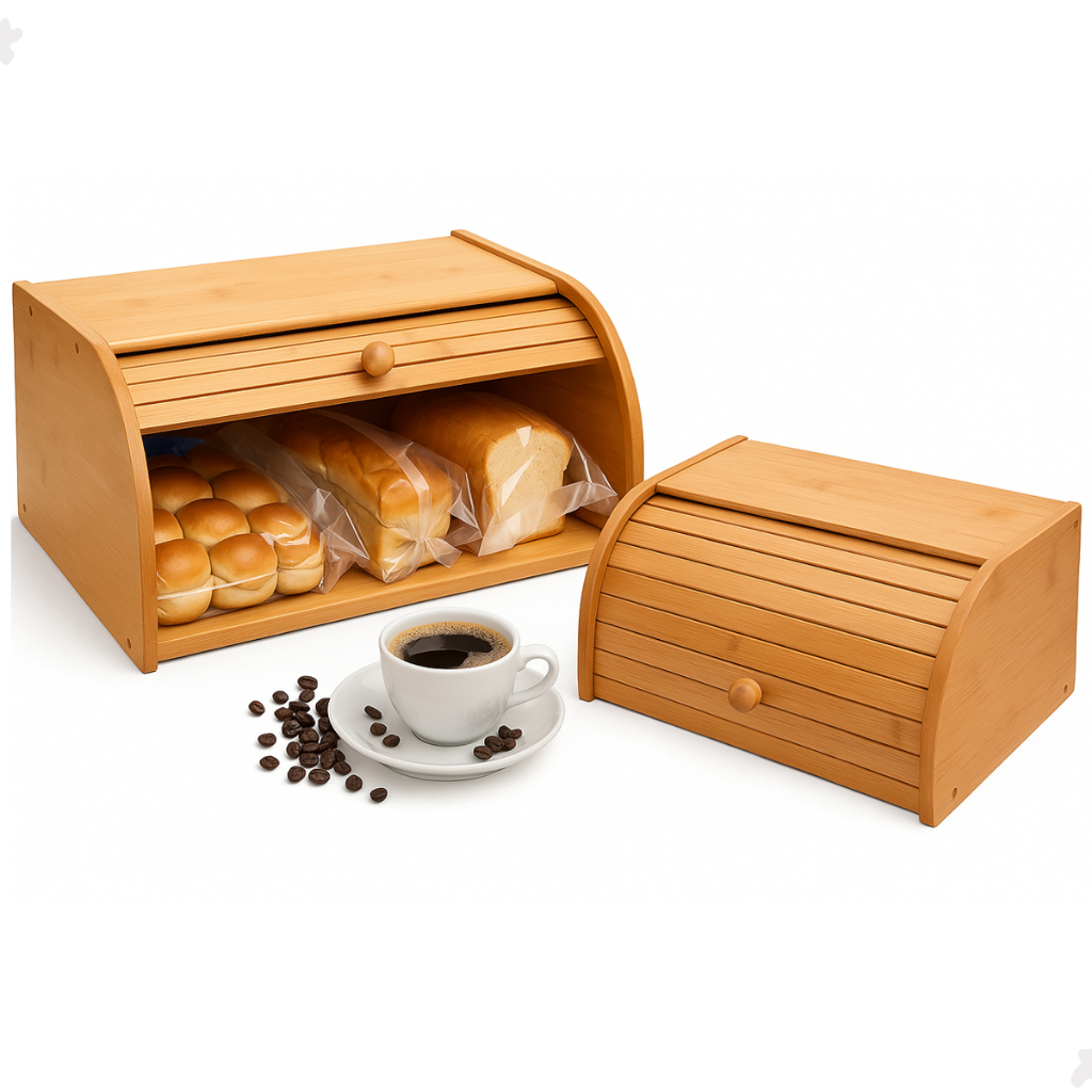 Porta Pão Bambu Cozinha Padaria Armazenamento De Pães
