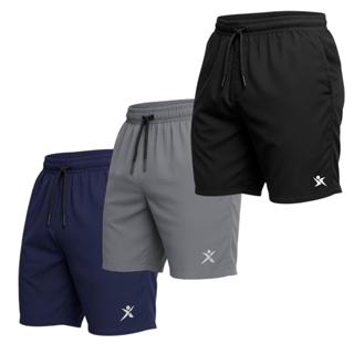 Kit 03 Bermudas calção homem  para academia tactel com elastano logo refletivo em Oferta na Shopee