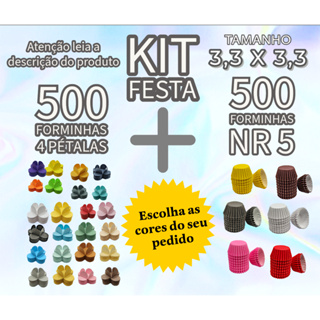 Kit Festa 3,3x3,3 - 500 Forminhas 4 Petalas + 500 Forminhas NR 5 em Oferta na Shopee