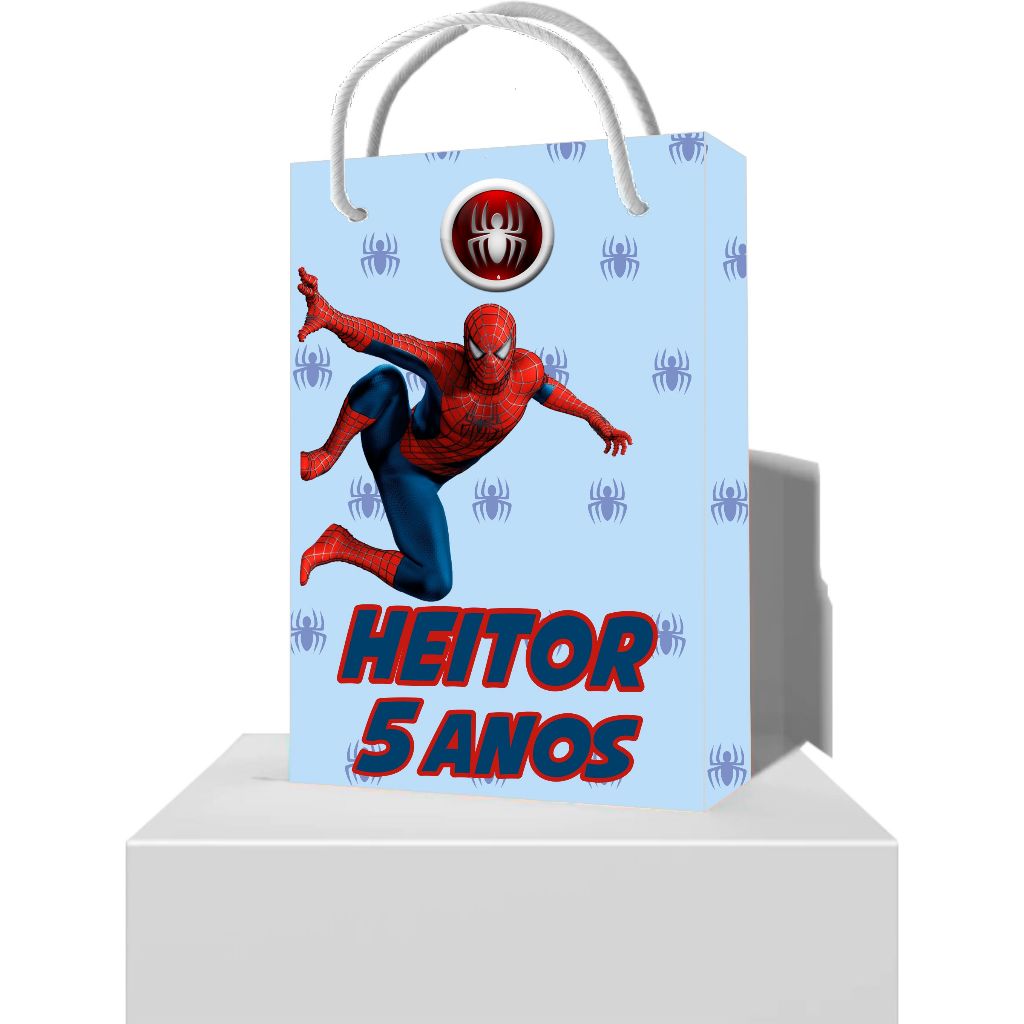 Sacolinha Personalizada Homem Aranha Festa de Aniversário Infantil - Sacolinha Homem Aranha