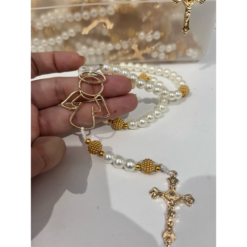 Terço Anjinho Batizado Eucaristia Crisma em Oferta na Shopee