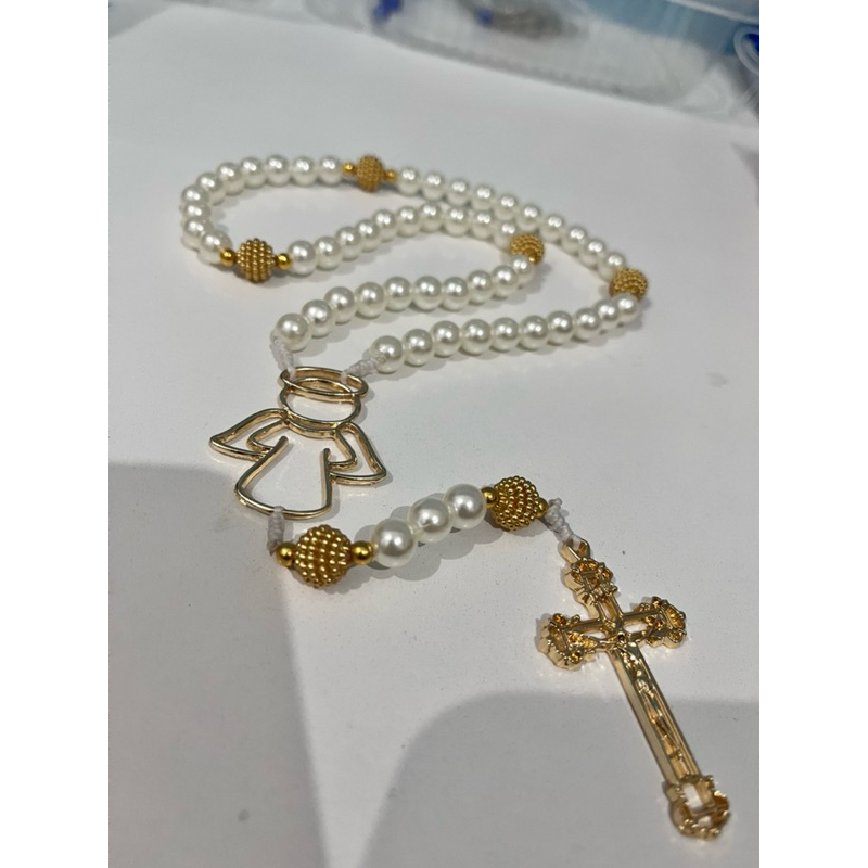 Terço Anjinho Batizado Eucaristia Crisma - com ou sem nome