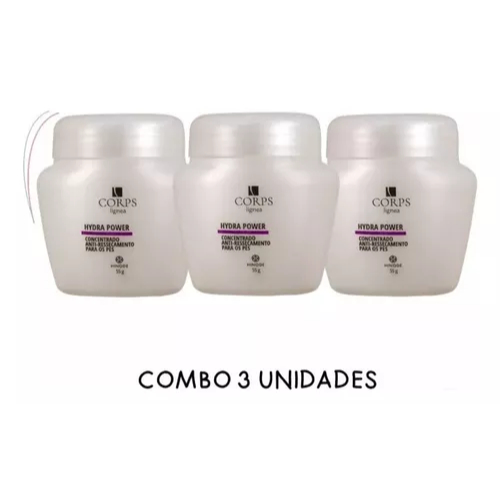 KIT 3 Creme Concentrado Anti Ressecamento Para os Pés Hydra Power Corps Lignea Hinode 55g