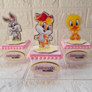 Lembrancinha personalizada caixa acrílica 6x6 Baby Looney tunes |  Lembrancinha para festa Baby Looney tunes | kit Festa