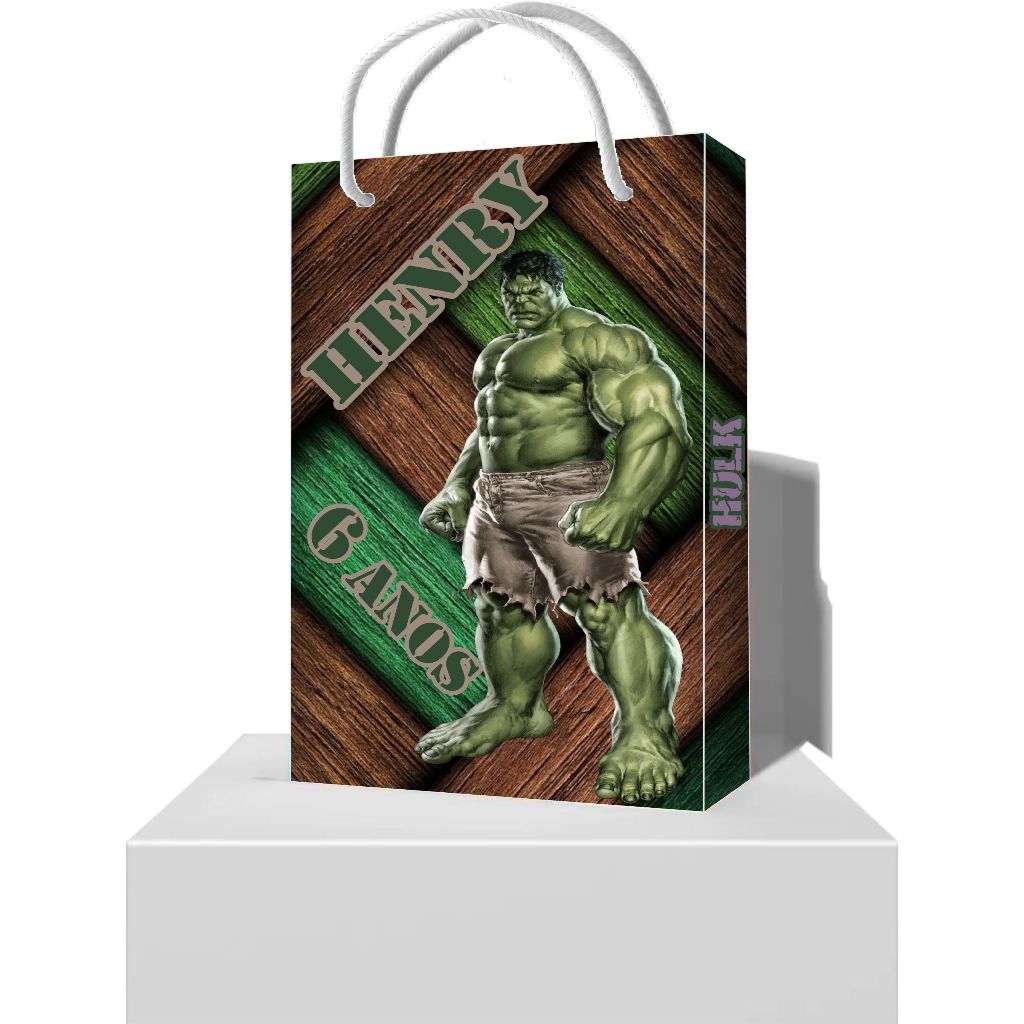 Sacolinhas Personalizadas Hulk - Sacolinha Surpresa para Lembrancinha Hulk
