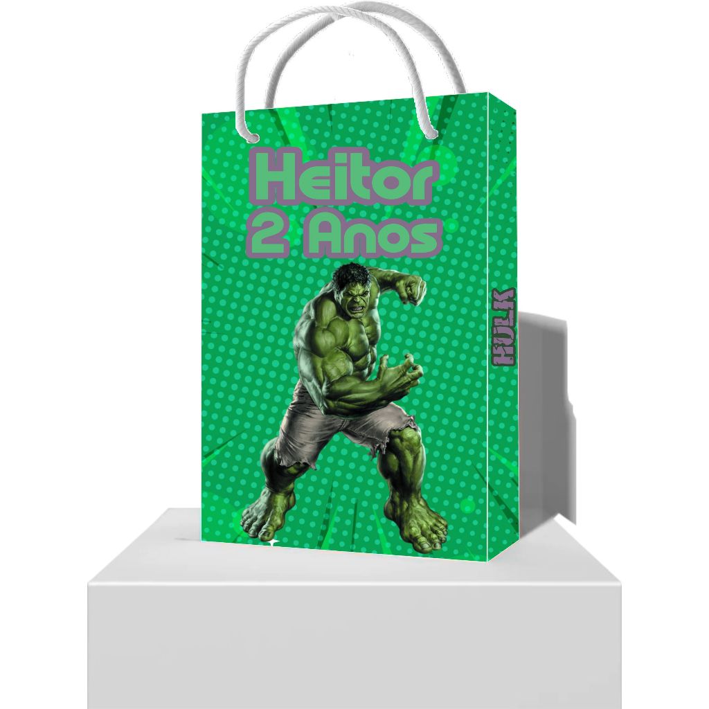 Sacolinha Personalizada Hulk - Sacolinha Surpresa Hulk - Sacolinha para Lembrancinha Hulk