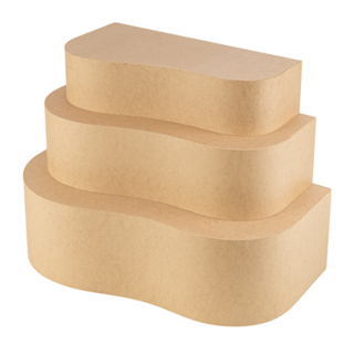 Trio de Palco Onda 3 Andares Mdf Cru Decoração de Festa em Oferta na Shopee