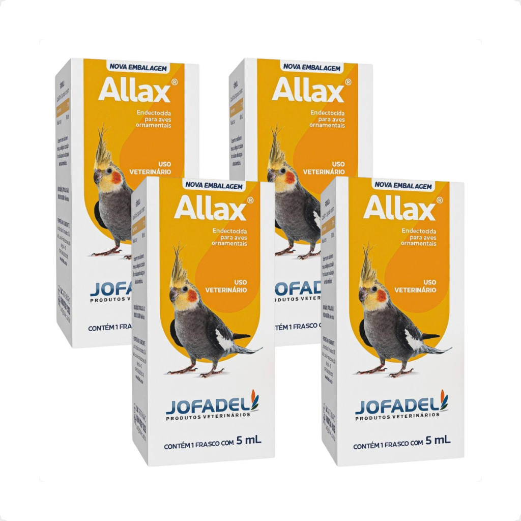 Kit 4 Endectoxida Allax Jofadel para Aves Ornamentais - 5 mL - Pets